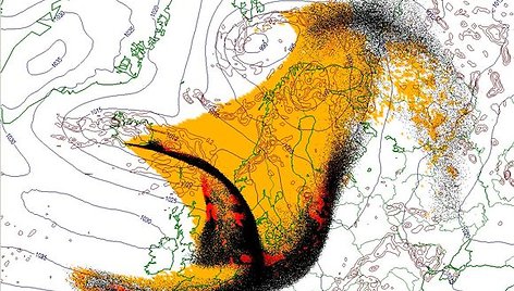 Norvegų meteorologai prognozuoja, kad pelenų debesis iš Islandijos pasieks ir Lietuvą.