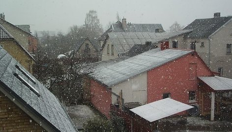 Šiauliuose ketvirtadienį iš dangaus pabiro snaigės.