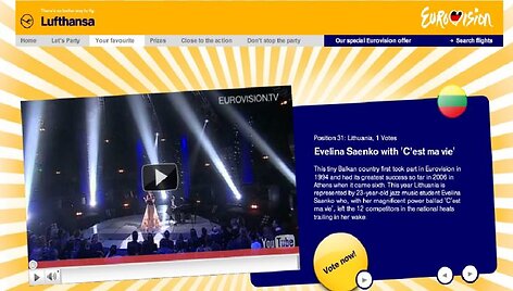 Fragmentas i&scaron; aviakompanijos &bdquo;Lufthansa&ldquo; internetinės svetainės