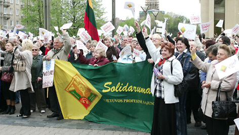 Mitinguoja pensininkai