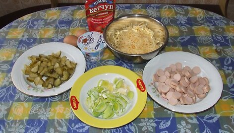 Patiekalui reikalingi produktai 