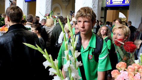 Jaunųjų atletų sutiktuvės Vilniaus oro uoste