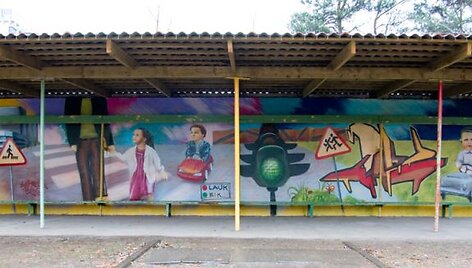 Grafiti pie&scaron;iniuose &ndash; saugaus eismo tema.
