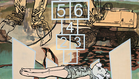 Jolanta Kyzikaitė, &bdquo;Rampa. Kalvu slėnio žaidimo aik&scaron;telė&ldquo; , 2013, dr., akrilas, 198x148