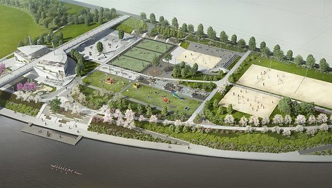 Aktyvaus laisvalaikio ir sporto erdvės prie Baltojo tilto projektas - Vilnius.lt nuotr.