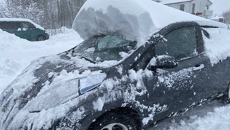Apsnigtas automobilis: Skaitytojo Petro B. nuotr.