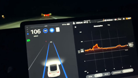 Kelionė Tesla Model 3 žiemą