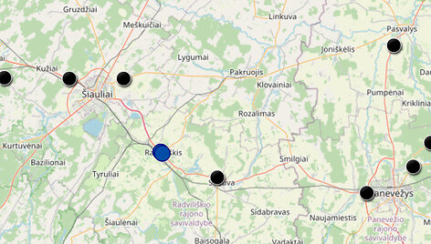 &bdquo;Juodųjų dėmių&ldquo; žemėlapis (2021 m.) &Scaron;iaulių ir Panevėžio apskr.