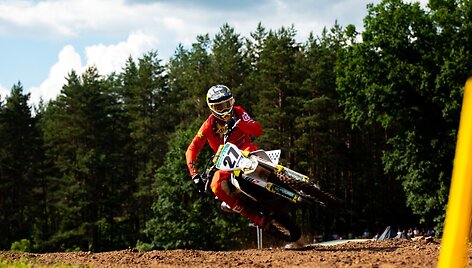 Motokroso čempionato etapas Mickūnų MX parke Anyk&scaron;čiuose