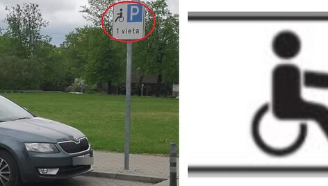 Dviprasmi&scaron;ka situacija: negaliojantis neįgaliųjų vietą žymintis ženklas