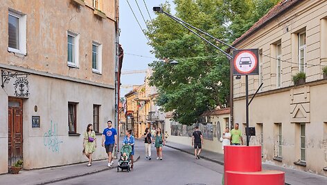 Sostinės Paupio gatvėje tęsiamas i&scaron;manus eismo testavimas