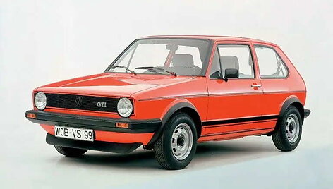 Pirmos kartos Volkswagen Golf &ndash; gale galvos atramų nematote, nes jų ten nėra. (Volkswagen AG, Wikimedia(CC BY 3.0)