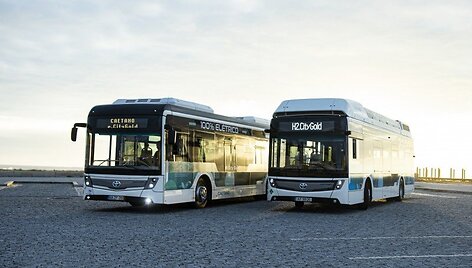&bdquo;Toyota Caetano&ldquo; elektriniai ir vandeniliniai autobusai