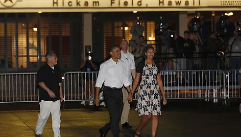 Barackas Obama su &scaron;eima atostogavo Havajuose