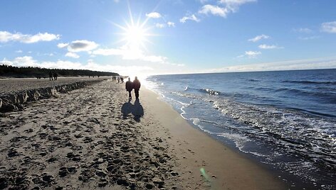 Saulėtas sausio sekmadienis Palangoje