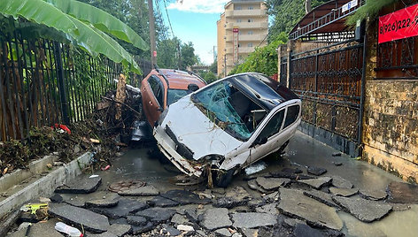 Potvynio pasekmės Sočyje