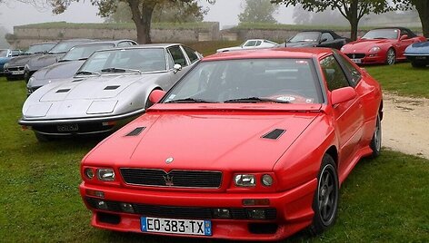 Maserati Shamal ir dar keli garsūs Maserati modeliai. (Xabi Rome-H&eacute;rault, Wikimedia (CC BY 3.0)