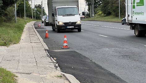 Liepkalnio gatvės remontas Vilniuje dar nebaigtas