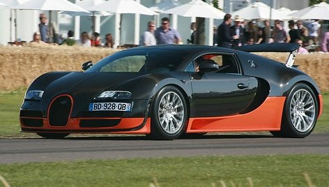 Galinės šio Veyron Super Sport padangos yra 362 mm pločio, priekinės – 265 mm. (Supermac1961, Wikimedia (CC BY 2.0)