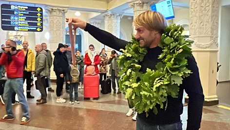 Pasaulio čempiono Laisvydo Kanciaus sutiktuvės Vilniuje