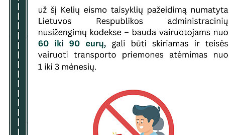 KET: draudimas naudotis telefonu vairuojant