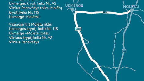 Alternatyvūs mar&scaron;rutai: kaip apvažiuoti remontuojamą kelią Vilnius-Utena (A14)