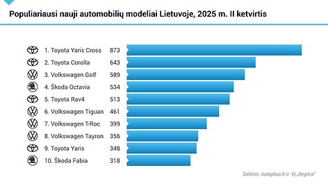 Populiariausi nauji modeliai Lietuvoje 2025 m., II ketv.