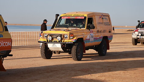 Dakar Classic starto arka, Ignas Daunoravičius ir Shammie Baridwan
