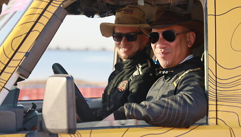 Dakar Classic starto arka, Ignas Daunoravičius ir Shammie Baridwan