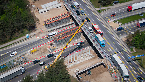 Kelio darbai prie Gariūnų viaduko