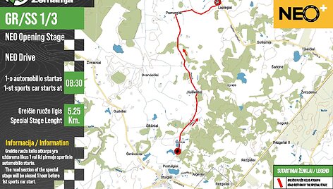GR 1 - 3. Rally Žemaitija 2026 trasų žemėlapiai