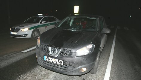 &bdquo;Nissan&ldquo; Klaipėdos rajone parblo&scaron;kė moterį pėsčiųjų perėjoje 2014 m. gruodžio 14 d. 