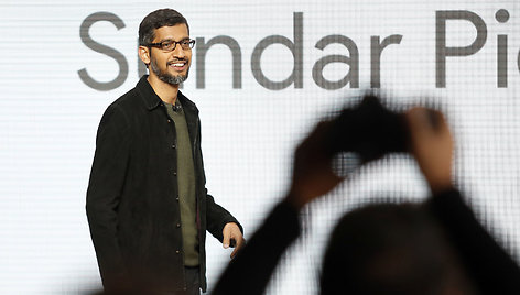 San Franciske pristatyti naujieji „Google“ telefonai (įmonės vadovas Sundar Pichai)