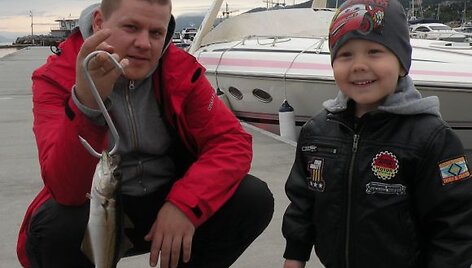 Beno žūklės laimikis, kurį atsiuntė tėtis Andrius