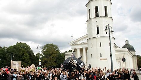 Studentų eitynės Gedimino prospektu Vilniuje