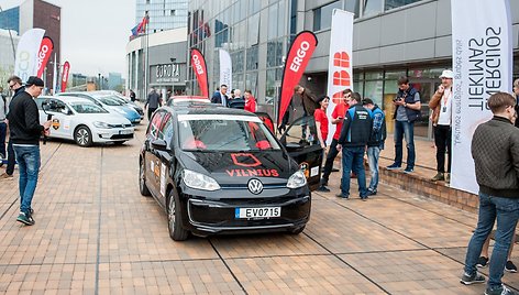 Elektromobilių lenktynių startas Vilniuje