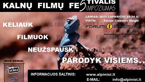 Kalnų filmų festivalio plakatas