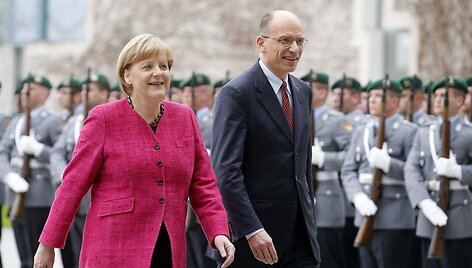 Angela Merkel ir Enrico Letta