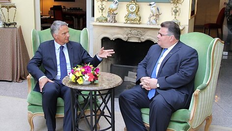 Didier Burkhalteris (kairėje) ir Linas Linkevičius