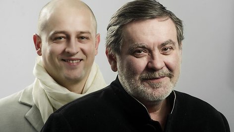 Sergejus Ivanovas ir Kostas Smoriginas spektaklyje „Juoko akademija“