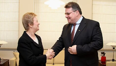 Linas Linkevičius su Airijos ambasadore Lietuvoje Philomena Murnaghan