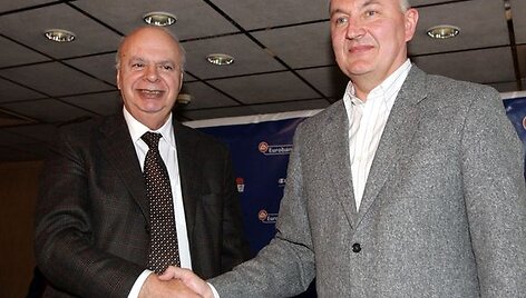 FIBA Europos ir Graikijos krep&scaron;inio federacijos prezidentas G. Vassilakopoulas negailė gerų žodžių J.Kazlauskui