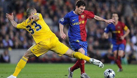 L.Messi ir &bdquo;Barcelona&ldquo; komandai nepavyko pramu&scaron;ti svečių gynybos.