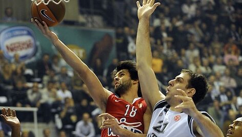 A.Maričius (de&scaron;inėje) padėjo &bdquo;Partizan&ldquo; įveikti &bdquo;Olympiacos&ldquo;