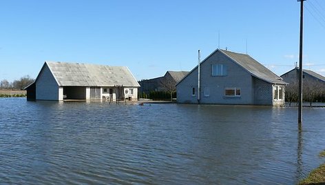 Potvynis Mažeikių rajone: apsemtas Žiogaičių kaimas