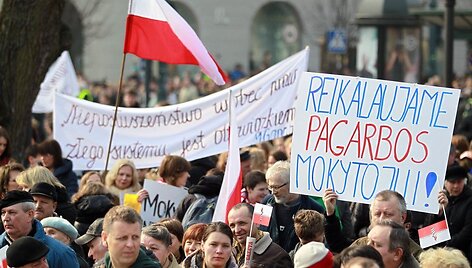 Lenkų protesto akcija Vilniuje
