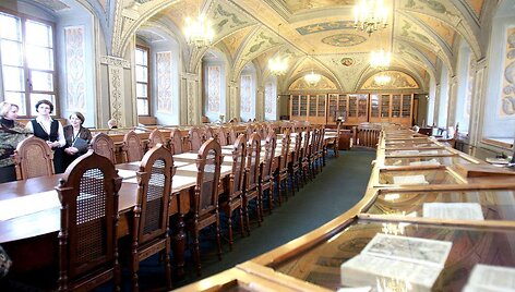 Vilniaus universiteto bibliotekoje saugomas vertingų knygų lobynas. 