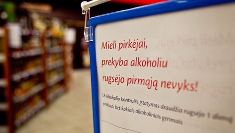 Draudimas pardavinėti alkoholinius gėrimus.