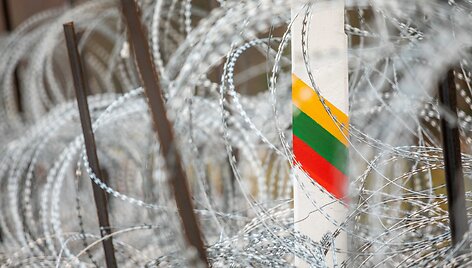 Spaudos konferencija prie Lietuvos ir Baltarusijos pasienio