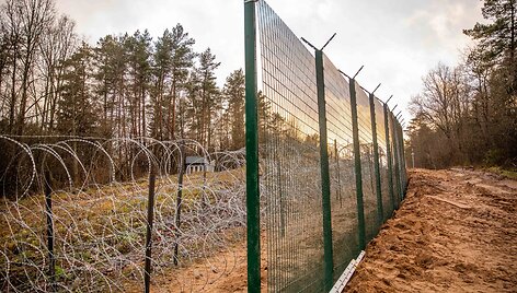 Spaudos konferencija prie Lietuvos ir Baltarusijos pasienio